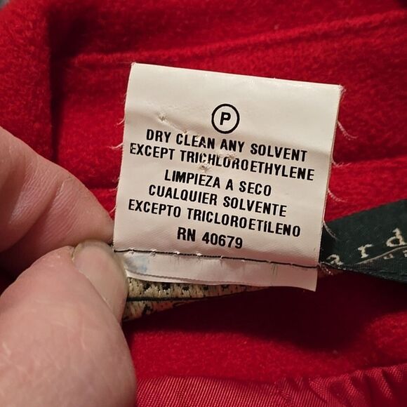 VTG Red Wool Cashmere Blazer Sz10 Jacket Harve Bernard Ukraine Cottage Fairy Lux - Picture 5 of 11